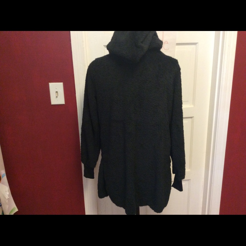 🆑$FIRM$ Gorgeous Black Sherpa Hooded Cardigan - Picture 8 of 8